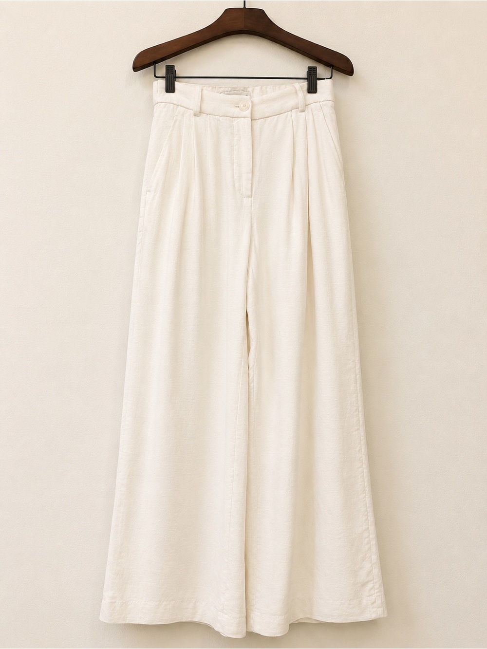 NWT A&F Sloane Linen Blend Wide Leg Pants 25 Short 28.5” Inseam